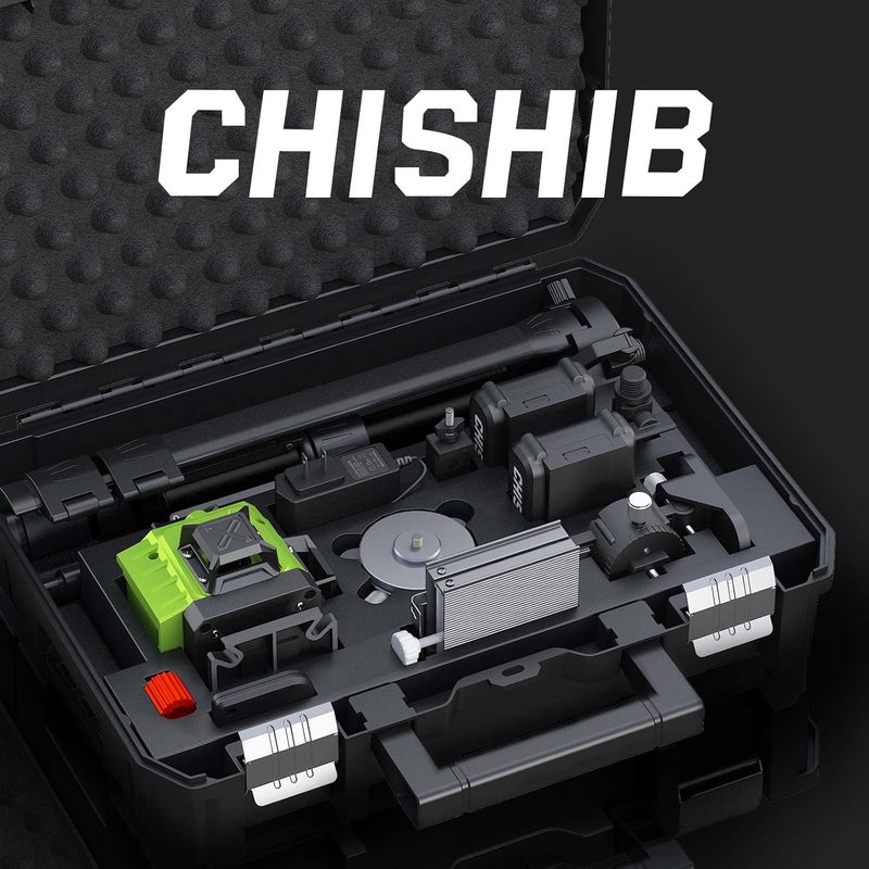 CHISHIB 16 Lines Green Laser Level Kit -4x360° 4D Self-Leveling Cross Line Laser Level, Rotary Base and Accessories for Construction, Home Improvement and Picture Hanging,(Safety Class ll, <1mW power output.) - Image 5